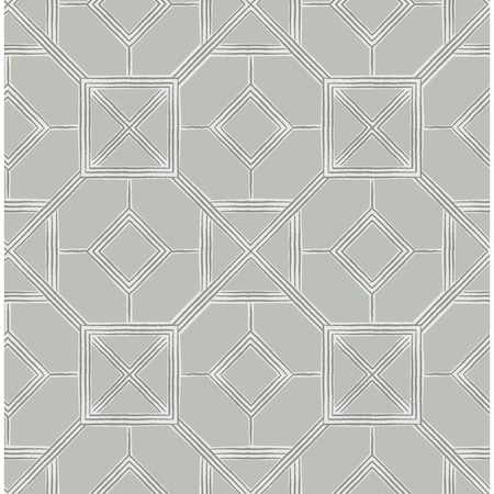Manhattan Comfort McAllen Livia Grey Trellis 33 ft L X 205 in W Wallpaper BR4014-26412